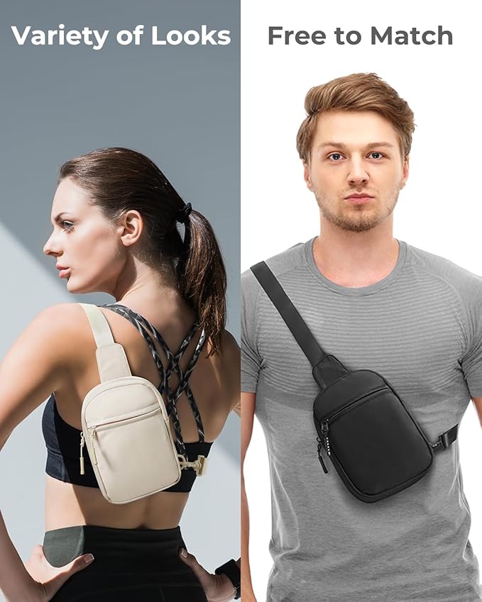CHOLISS Small Sling Bag for Women and Men, Crossbody Bags Trendy Fanny Packs Chest Bag with Extended Strap