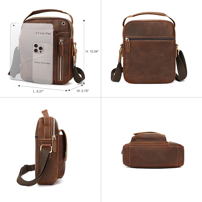 NIUCUNZH Genuine leather man purse mens crossbody sling bag small messenger shoulder Satchel