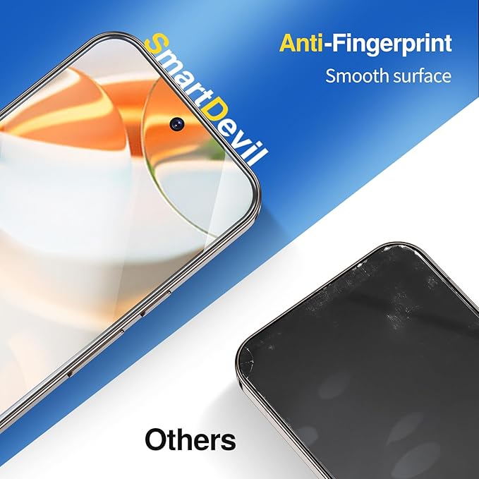 SMARTDEVIL [3+1 Pack Screen Protector For Google Pixel 9 Pro XL With Camera Lens Protector, FingerPrint Reader Compatible, Clear 9H Tempered Glass Film, Fast & Easy Installation, Alignment Frame