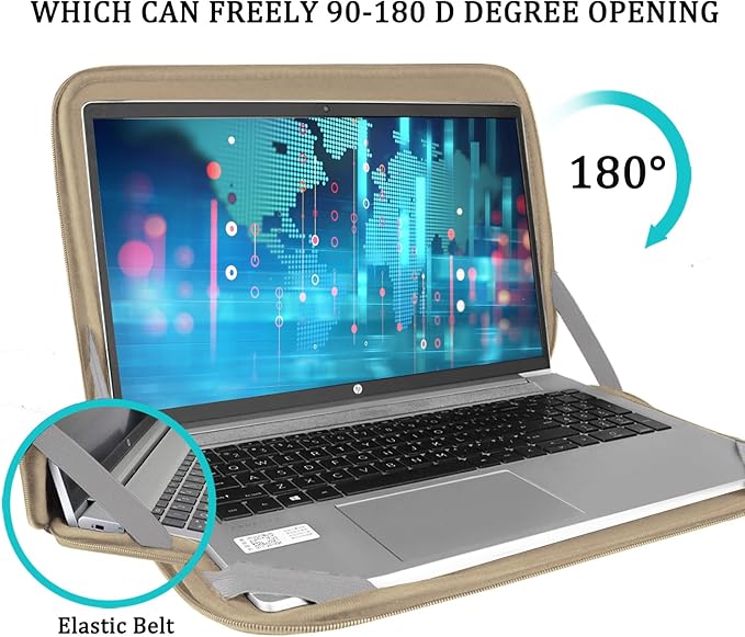 15.6 inch Laptop Sleeve, Shockproof Protective Computer Carrying Cover with Front Pocket, Briefcase Handbags Laptop Case for 15.6 inch HP, Dell, Acer, Asus, Notebook, Khaki