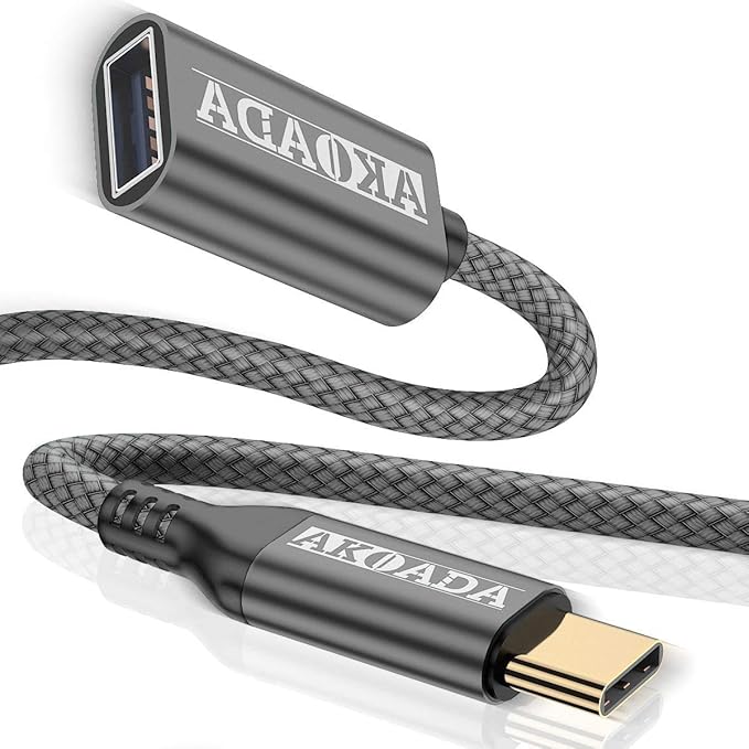 AkoaDa USB C to USB 3.0 Adapter (10ft), USB Type C Male to USB 3.0 Female OTG Cable Thunderbolt3 Compatible with iPhone 16 Pro Max/16 Plus/16/15, iPad, MacBook Pro/Air 2023, Galaxy S24/S23/S22