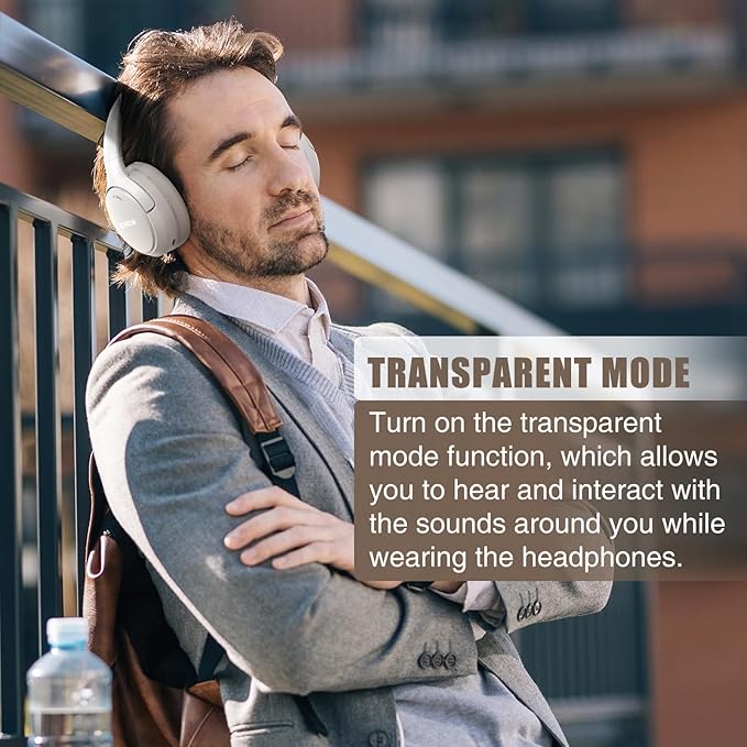 RUNOLIM Hybrid Active Noise Cancelling Headphones, 70H Playtime, Built-in Microphone, Bluetooth Wireless Over Ear Foldable Headphones with HiFi Audio, Home Travel Office