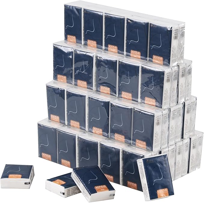 100-Pack Pocket Packs Facial Tissues, 4-Ply Mini Tissue Packs Travel Size