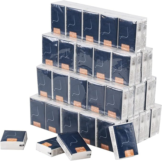 100-Pack Pocket Packs Facial Tissues, 4-Ply Mini Tissue Packs Travel Size