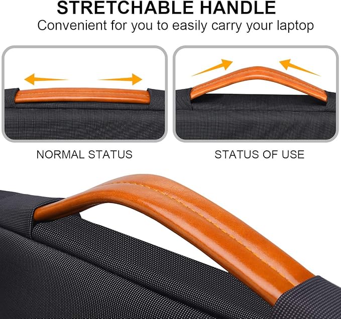 Lacdo 360° Protective Laptop Sleeve Case for 14 inch New MacBook Pro M4/M3/M2/M1 Chips Pro Max A3112 A3401 A3185 A2918 A2992 A2779 2024-2021 | 13.8" Surface Laptop 7th Copilot+PC Computer Bag, Black