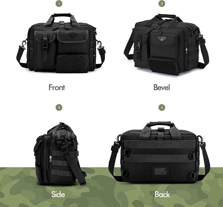 BAGZY Tactical Messenger Bag for Men Multifunctional Tactical Briefcase Men's Military Laptop Work Bag for Business Teacher