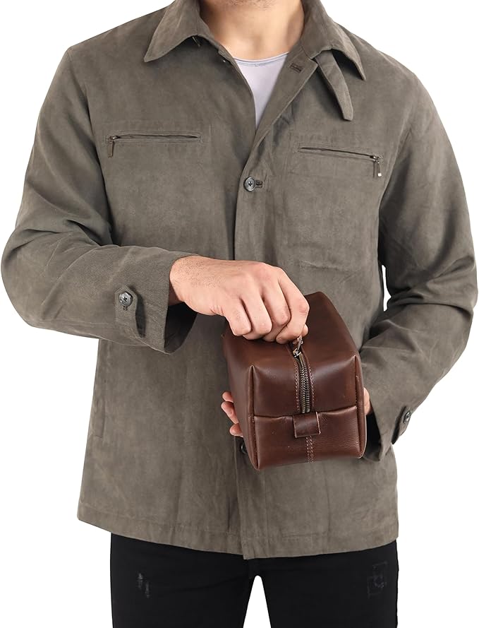 Genuine Leather Toiletry Bag, Groomsmen & Christmas Gift, Gift For Men, Mens Gifts, Personalized Dopp Kit, Graduation, Fathers Day, Anniversary, Wedding, Travel Toiletry