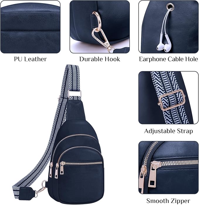 Small Leather Sling Bags for Women Fashion Crossbody Backpack Purse Sling Crossbody Bags