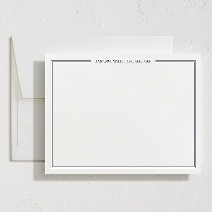 Minted Gentleman Stationery Cards, 10 Count, Blank Cards and Envelopes For Thank You Notes, Invitations & Handwritten Messages, Gifts For Men, Note Cards & Stationery Set, Darknight Blue Color Theme