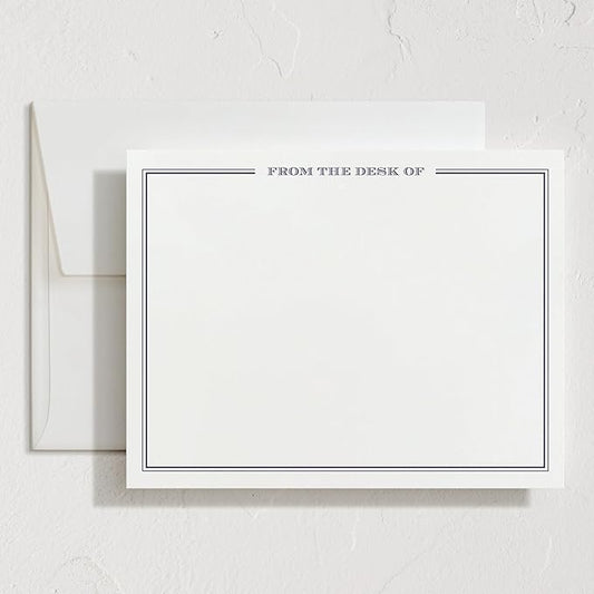 Minted Gentleman Stationery Cards, 10 Count, Blank Cards and Envelopes For Thank You Notes, Invitations & Handwritten Messages, Gifts For Men, Note Cards & Stationery Set, Darknight Blue Color Theme