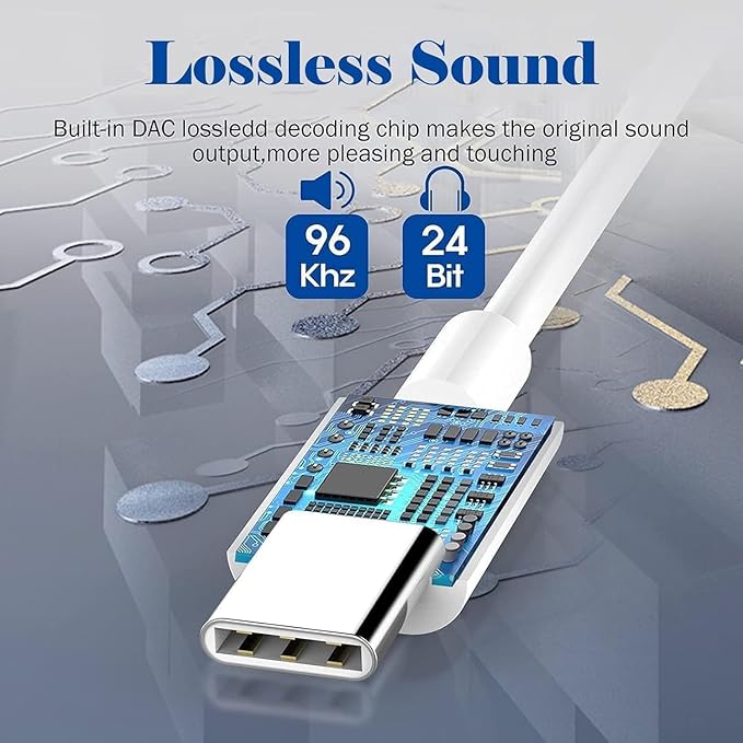 USB C to 3.5mm Headphone Jack Adapter for iPhone 16/16 Pro/15/15 Pro/Pro Max/Plus, Type C Aux Audio Dongle Cable Cord Compatible with iPad, Samsung Galaxy S23/S23/S22/S21Ultra, MacBook,Note（100 Pack）