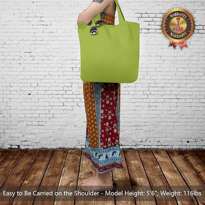 TOPDesign 3-Pack Super Strong Large 12oz Cotton Canvas Tote Bags, Reusable Grocery Shopping Cloth Bags, Fashionable Two-Tone Totes for Crafts, DIY Your Creative Designs