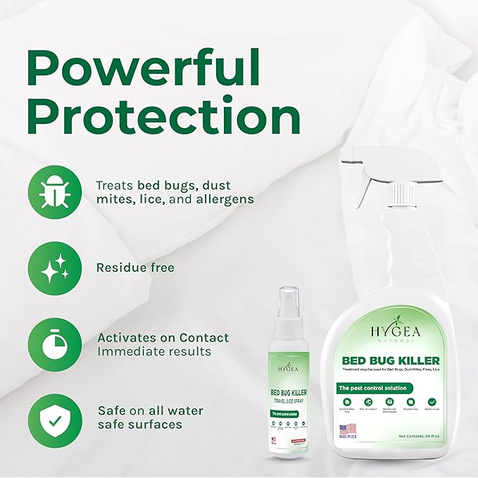 Lice and Bed Bug DIY Kit- Non-Toxic, Odorless,Safe for children and pets, All water safe surfaces - Includes Bed Bug Spray and Bedbug Travel Spray TSA approved size
