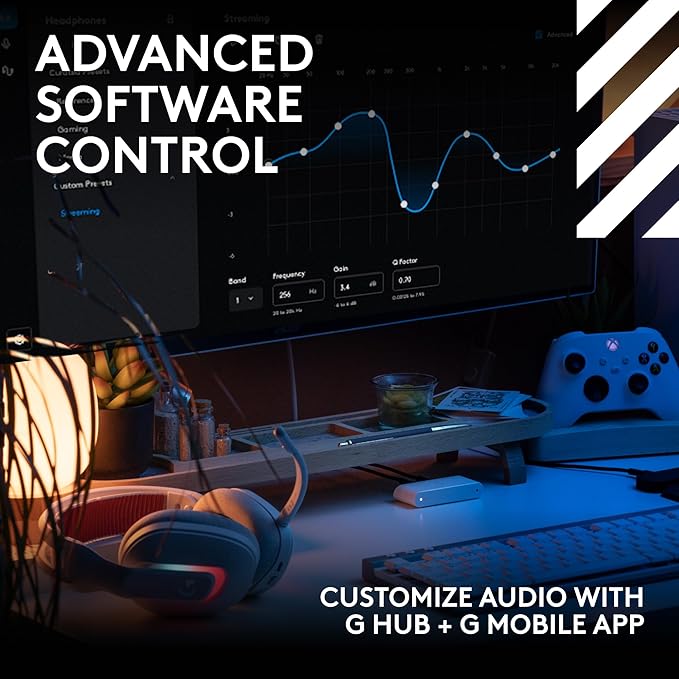 Logitech G Astro A20 X Lightspeed Wireless Gaming Headset for PS5, Xbox, Switch, PC with 2-System PLAYSYNC Audio, Bluetooth, LIGHTSYNC RGB, and 48 kHz Boom Mic - White