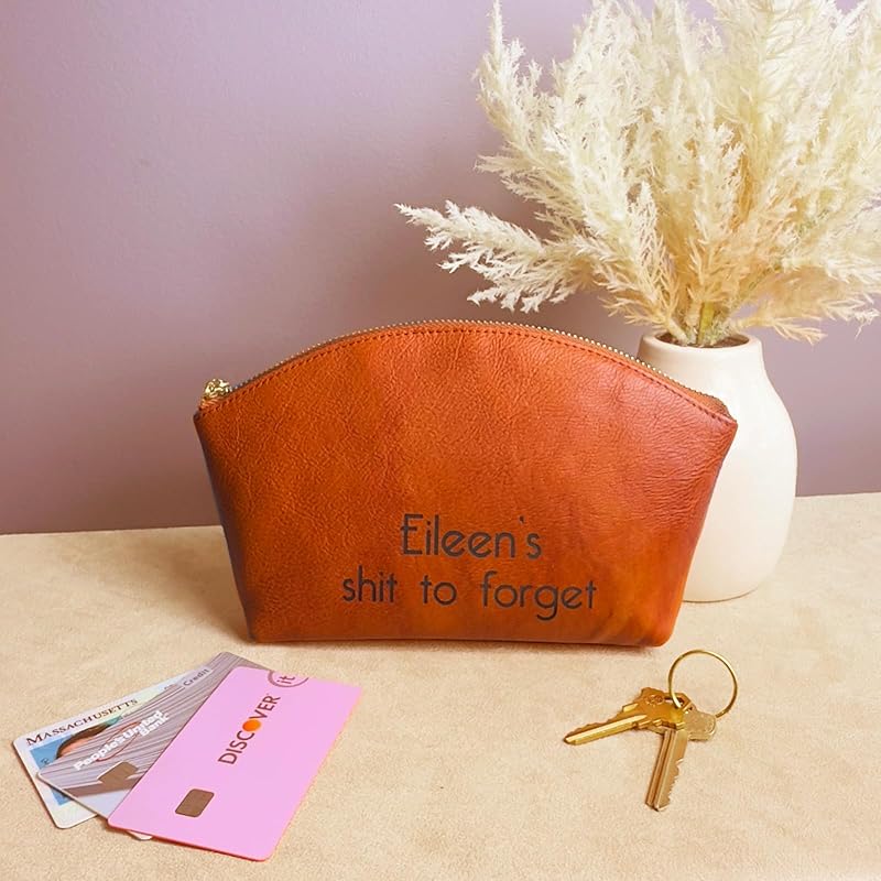 Custom Makeup Bag • 100% Genuine Leather Purses for Women • Cosmetic Bags for Women • Customized Makeup Bag with Name • Personalized Toiletry Bag • Gifts for Teenage Girls • Bridesmaid Proposal Gifts