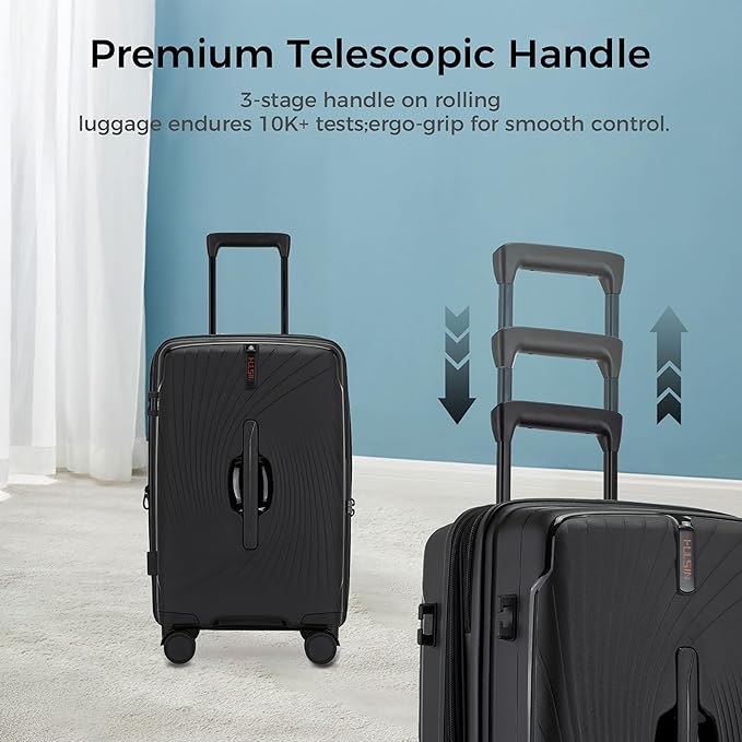 20 Inch Expandable Carry on Luggage, Hardside Lightweight Spinner Suitcase TSA Lock, 22x14x9 Airline Approved Hard Shell Expandable Travel Luggage with 20% More Capacity (Black, 20 Inch)