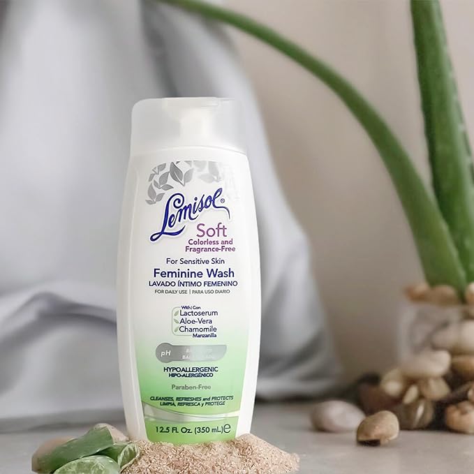 LEMISOL Soft Feminine Wash, Fragrance-Free for Sensitive Skin, 12.5 Fl Oz Bottle