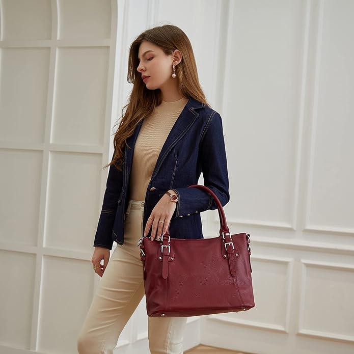 HESHE Genuine Leather Purses and Handbags for Women Tote Shoulder Bag Satchel Purse Top Handle Bags Hobo Crossbody Purse