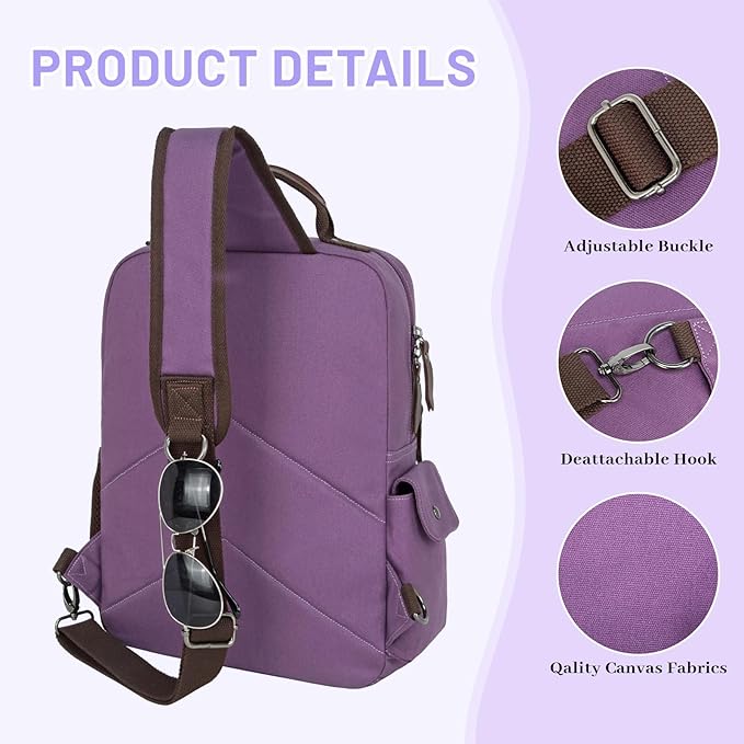 mygreen Canvas Cross Body Messenger Bag Shoulder Sling Backpack Travel Rucksack