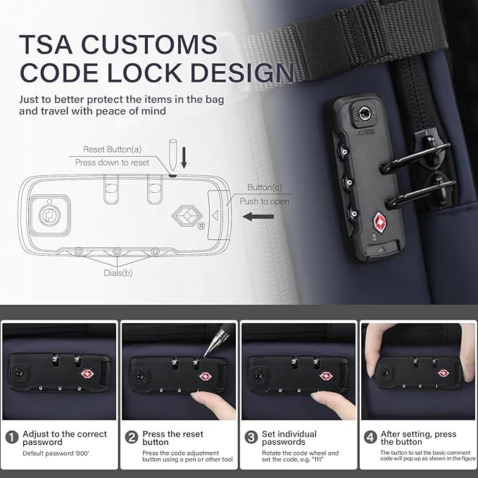 Travel Backpack with Vacuum System,60L Expandable Vacuum Backpack Travel with TSA Lock,17.3 inch Laptop Backpacks Vacpack Backpacks with Vacuum(Blue,No Air Pump)