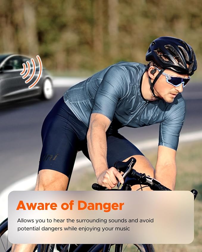 truefree O1 Open Ear Headphones Bluetooth 5.3 Wireless Open Ear Earbuds with 16.2mm Driver, Immersive Stereo Sound, Noise-Cancellation Mic for Clear Calls, 45H Playtime, for Sports Workout