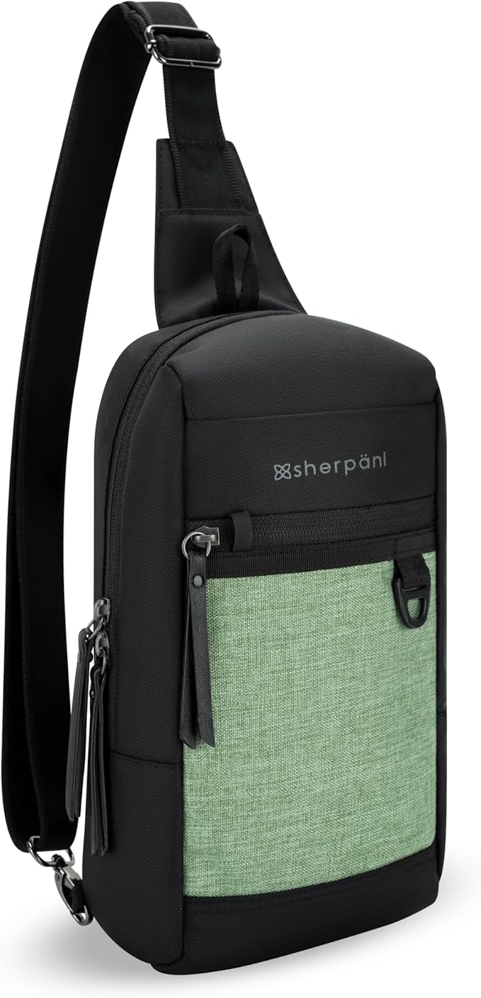 Sherpani Metro, Anti Theft Sling Bag, Sling Backpack, 5L Travel Bag, Shoulder Chest Purse, Crossbody Backpack for Women, Metal Hardware, Travel Gift (Basil Pro)