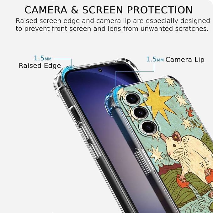 Case for Samsung Galaxy S23+ with Tarot Card Design,Aesthetic Cute Rat Pattern,Trendy Soft TPU Bumper Phone Cover,6.6"(Rat,S23P)