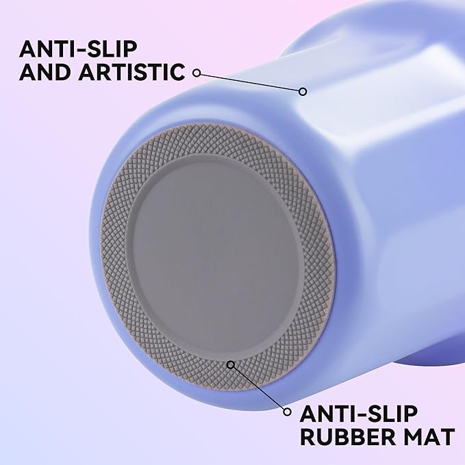 VEGOND 30 oz Insulated Stainless Steel Tumblers with lid and straw Bulk Pack Coffee Mug with Non-Slip Silicone Base, Sweat Proof Powder Coated Cup for Hot Cold Drinks, Blue and Purple 8Pack