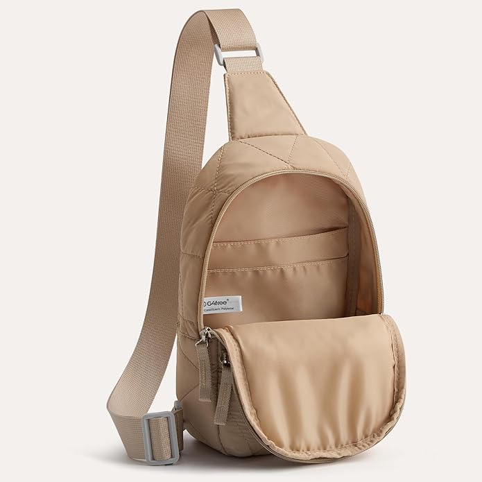 G4Free Sling Bag for Women, Casual Quilted Puffer Crossbody Purse Lightweight Fanny Packs for Daily Travel Work