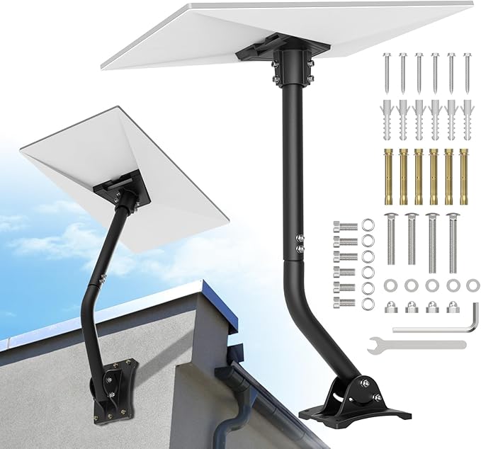 30 Inch Gen 3 Starlink Mount,Adjustable Wall/Roof Starlink Mounting Kit,Compatible with V3 Starlink Standard Dish,Aluminum Alloy, Corrosion Resistant Starlink Mount-Include Aluminum Gen 3 Pipe Adapter