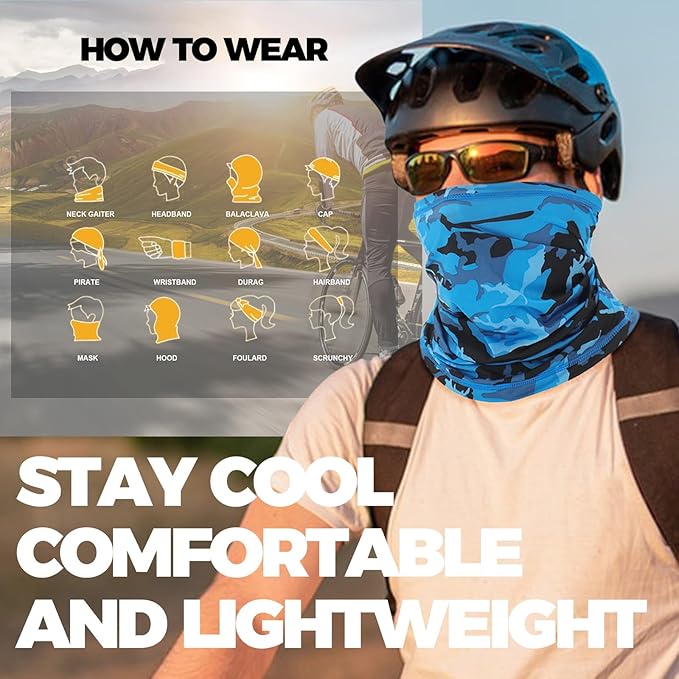 Neck Gaiters for Men Women Cooling Face Cover Sun Protection Face Mask Summer Bandana Balaclava