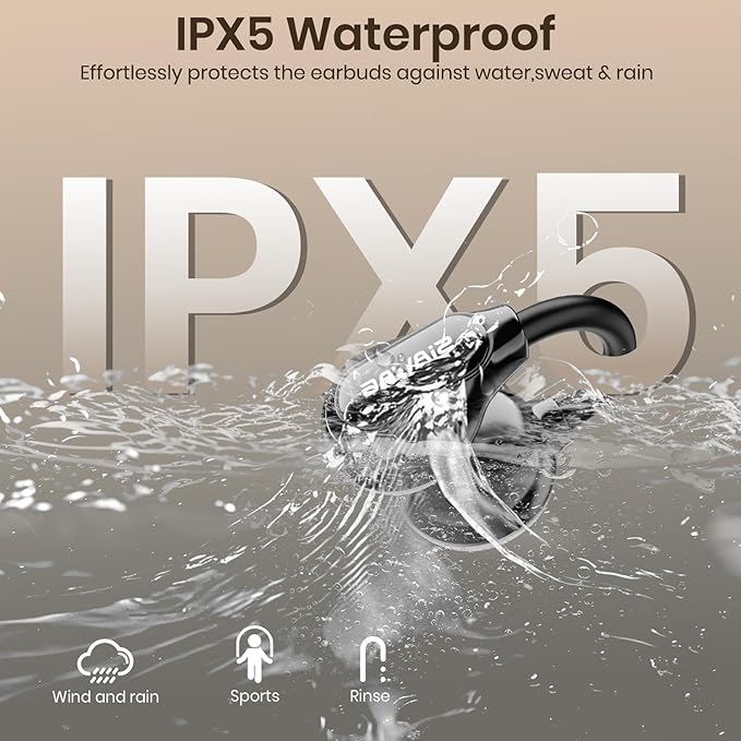 Clip On Earbuds, Wireless Open Ear Earbuds Headphones, Bluetooth 5.4, 11 mm Driver, HiFi 3D Stereo, Tap Control, Ultra-Light 3g Fit, IPX5 Waterproof Sport Earphones for Workouts and Daily Use