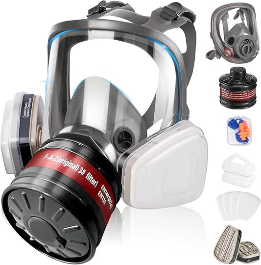 Respirator Mask with Filters, Gas Masks Survival Nuclear and Chemical - Reusable Respirator for Vapors, Painting