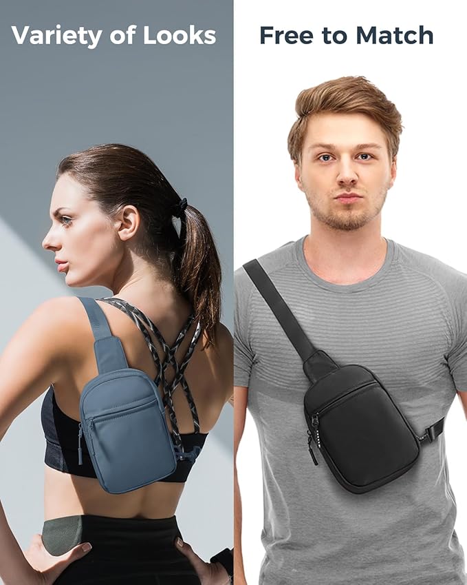 CHOLISS Small Sling Bag for Women and Men, Crossbody Bags Trendy Fanny Packs Chest Bag with Extended Strap