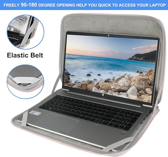 Laptop Sleeve Case 17 Inch, Durable Shockproof Protective Computer Cover Flip Case Briefcase Carrying Bag Compatible with 17-17.3 Inch HP, Dell, Acer, Asus, Lenovo, Notebook, Pink
