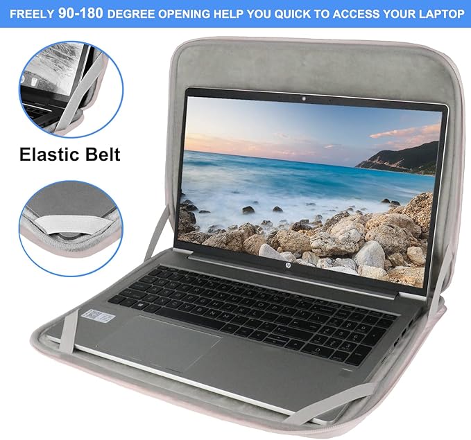 Laptop Sleeve Case 14 inch, Durable Shockproof Protective Computer Cover Flip Case Briefcase Carrying Bag Compatible with 14" HP, Lenovo, Asus, Acer, Notebook, Chromebook Computer, Pink