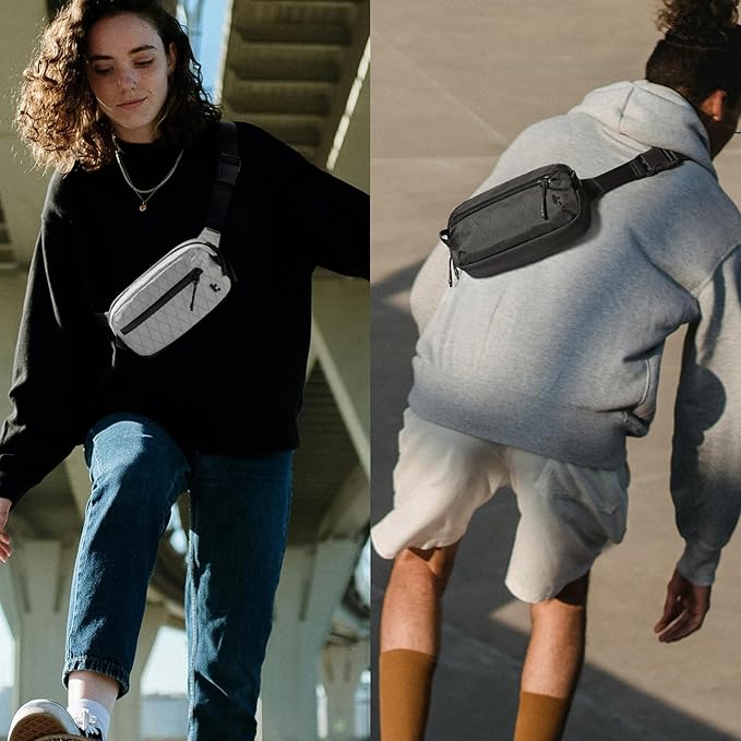 tomtoc 1.5L X-Pac Sling Bag with RFID Blocking, Crossbody Bag Minimalist Chest Shoulder Pack for Men/Women, Water-resistant Lightweight Casual Funny Pack for Travel, Daily Commute