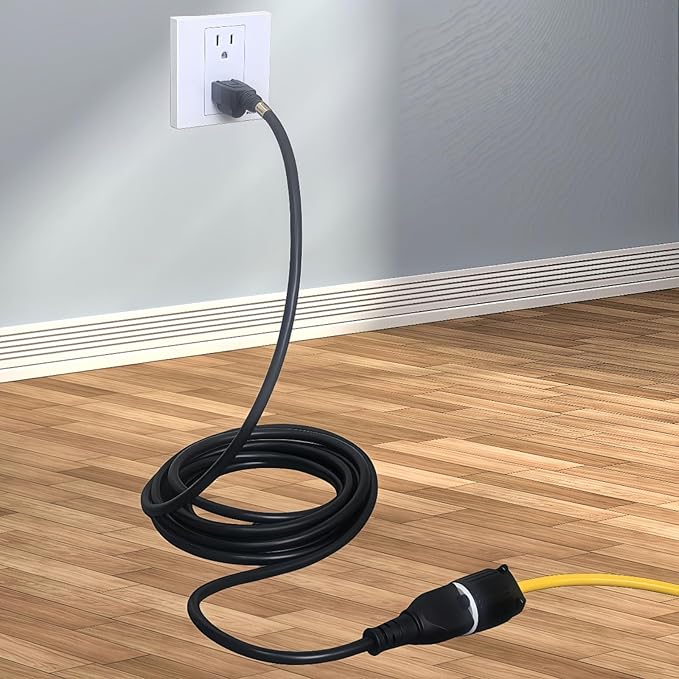 15-Feet 15 Amp Household AC Plug to 20 Amp T Blade Adapter Cable，14AWG 15-Foot 15 Amp to 20 Amp Plug Adapter Cord Nema 5-15P to 5-15R/5-20R 20Amp Comb AC Power Cord, Black