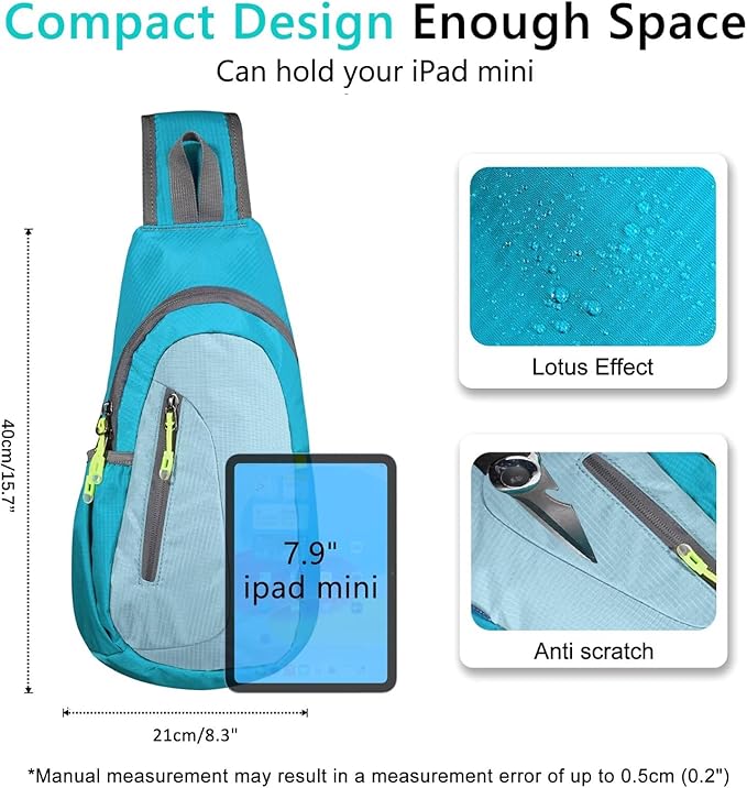 TITECOUGO Small Sling Bag, Lightweight Crossbody Backpack for Men Women, Shoulder Bag for Sports and Outdoor