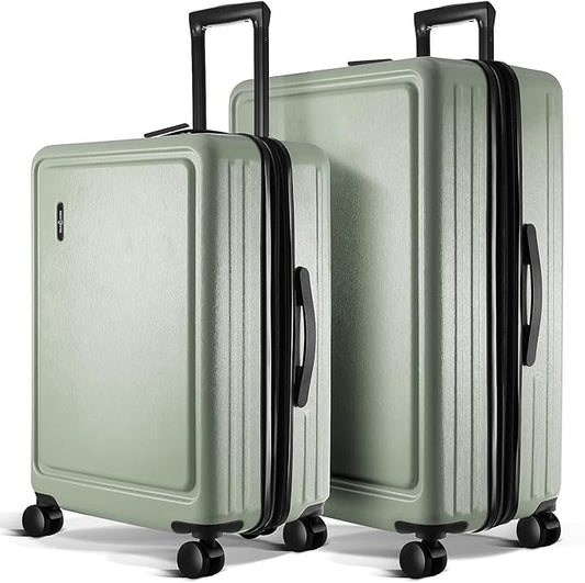 Luggage Sets 2 Piece, 24 Inch Suitcase and 28 Inch Luggage with Spinner Wheels, Durable Hard Shell Suitcase Set, Expandable Travel Suitcases with Wheels, Sage Green