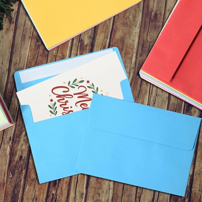 Keketer A2 Colorful Printable Envelopes 80 Pack Self - Seal, for 5x7 Cards, Weddings, Invitations, Baby Shower 4.375 x 5.75 Inches