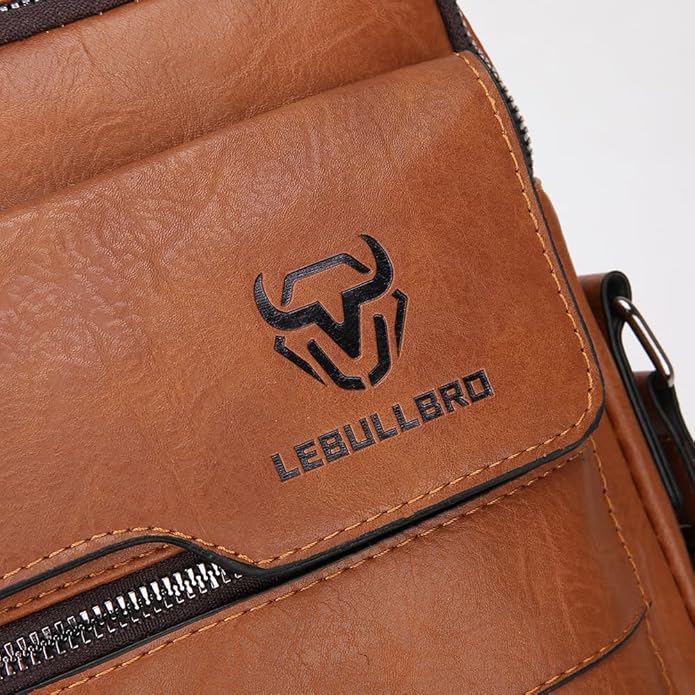 Shoulder Bag for Men Crossbody Bags Leather Sling Bag Messenger Bags with Multiple Pockets Business Outdoor