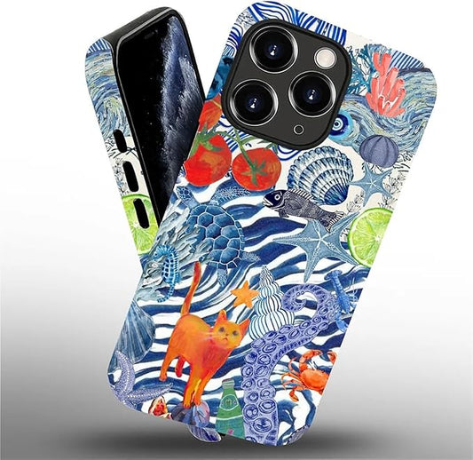 Case for iPhone 11 Pro,Leopard Cherry Shell Aesthetics for Woman Men Full Body Protective Cover Shockproof 2 in 1 Silicone + Hard PC Case for iPhone 11 Pro