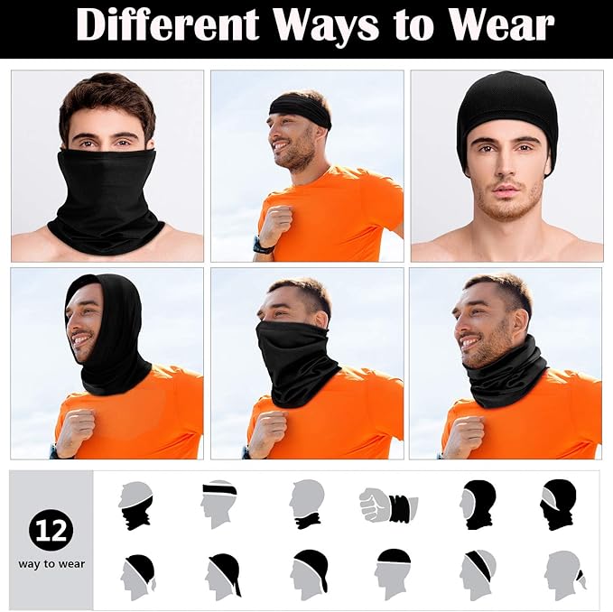 Geyoga Winter Face Mask for Men UV Protection Mask Sunscreen Breathable Windproof Neck Gaiters Scarf Fishing Cycling Running
