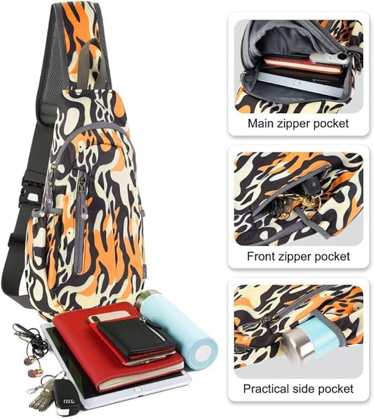 TITECOUGO Small Sling Bag, Lightweight Crossbody Backpack for Men Women, Shoulder Bag for Sports and Outdoor