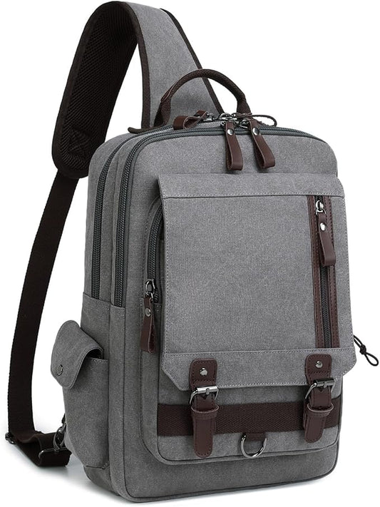 mygreen Canvas Cross Body Messenger Bag Shoulder Sling Backpack Travel Rucksack