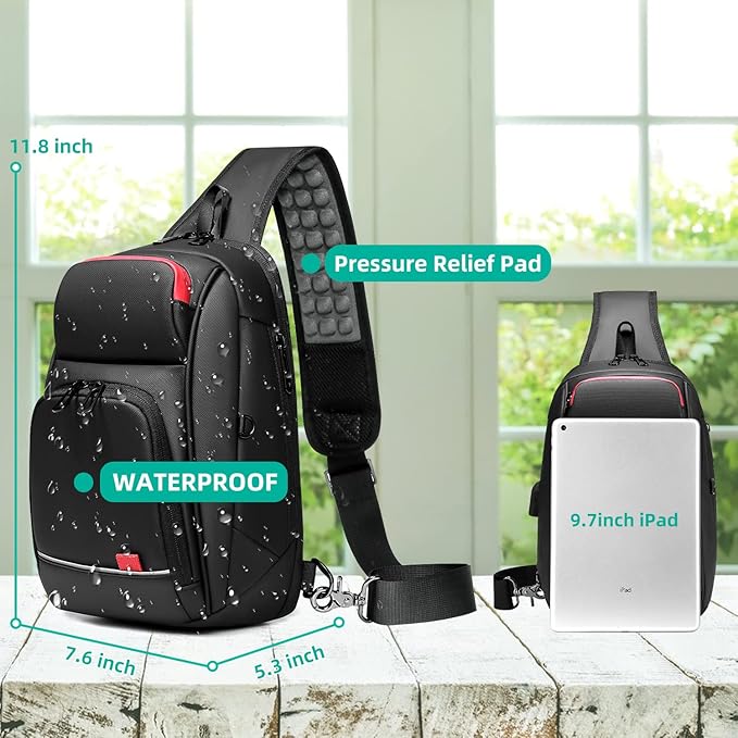 Eurcool Mens Shoulder Bag Sling Bag Crossbody Backpack Shoulder Casual Daypack Rucksack for Men