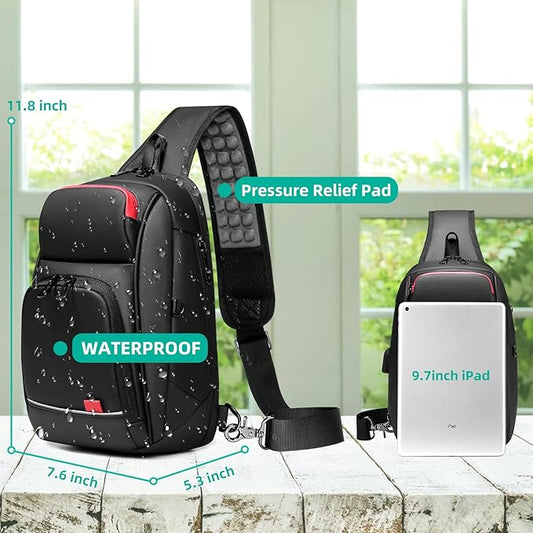 Eurcool Mens Shoulder Bag Sling Bag Crossbody Backpack Shoulder Casual Daypack Rucksack for Men