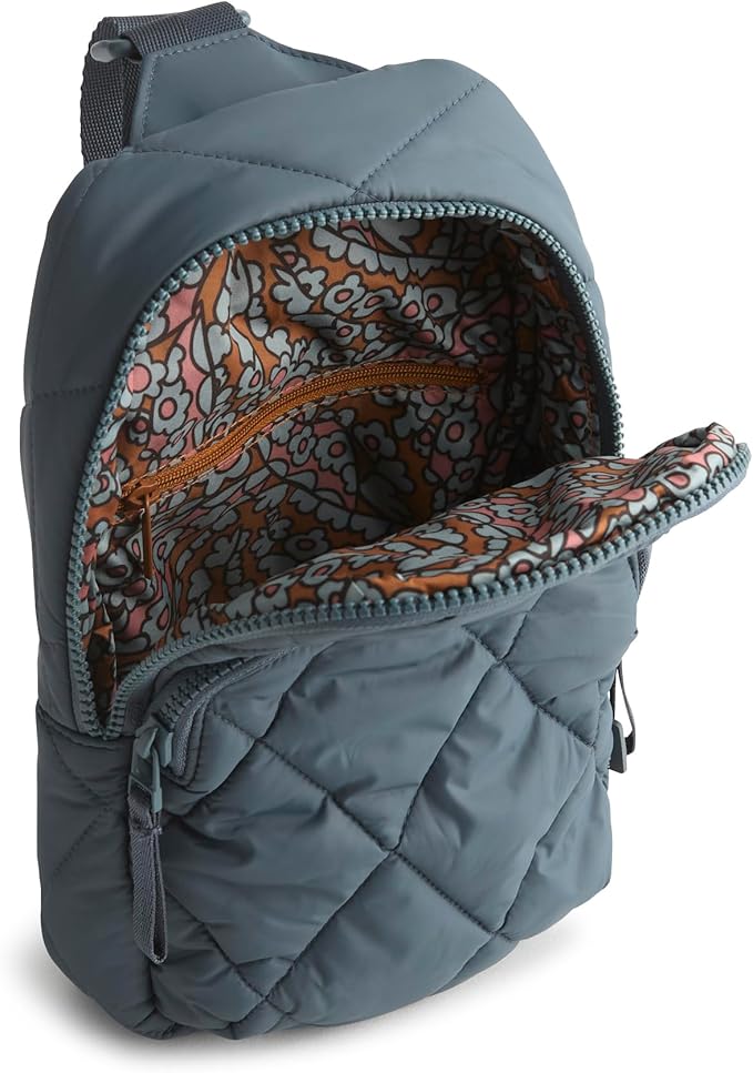 Vera Bradley Women's Featherweight Lorman Sling Backpack Bag, Dark Slate, One Size