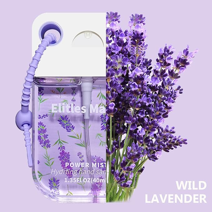 Hand Sanitizer Spray, 3Pack Spray Hand Sanitizer Travel Size With Cute Keychain, Scented Pocket Power Mist Hydrating Women Teen Girl Gifts, 1.35FL.OZ (Watermelon,Citrus,Lavender